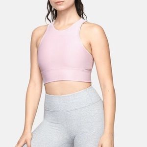 Outdoor Voices Slashback Crop in Tulip Pink